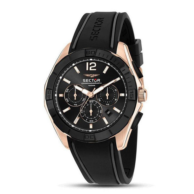 Sector 790 Chronograph Silicone Strap Black Dial Quartz R3271636001 100M Mens Watch