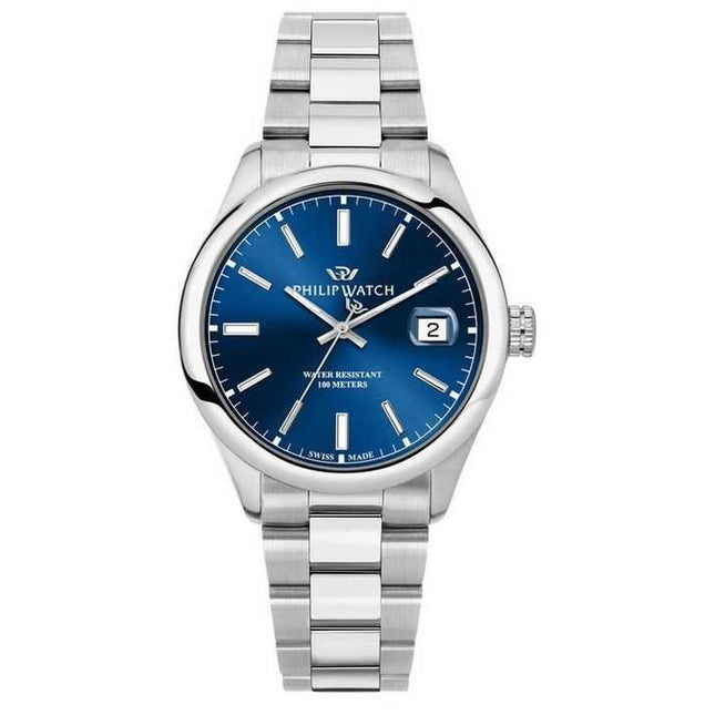 Philip Watch Caribe Urban Stainless Steel Blue Sunray Dial Quartz R8253597644 100M Mens Watch