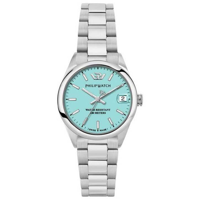 Philip Watch Caribe Urban Stainless Steel Turquoise Dial Quartz R8253597645 100M Womens Watch