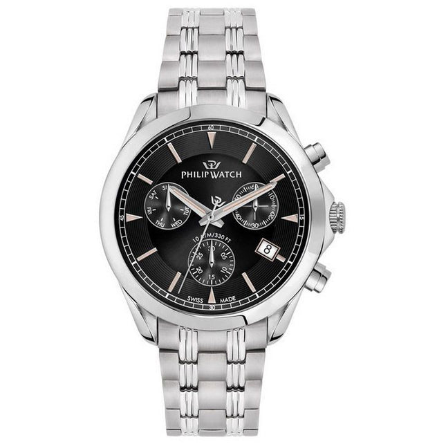 Philip Watch Blaze Chronograph Stainless Steel Black Dial Quartz R8273665004 100M Mens Watch