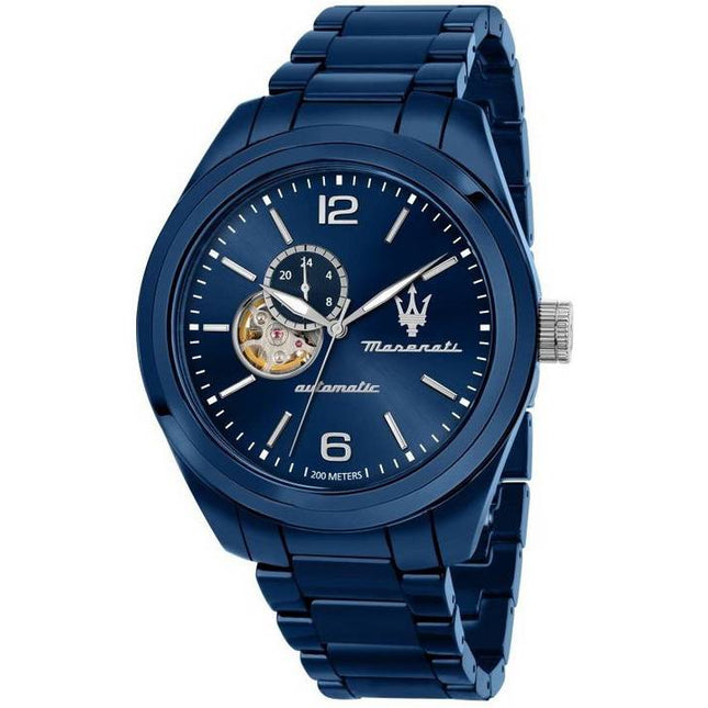 Maserati Traguardo Ceramic Open Heart Blue Dial Automatic Diver's R8823150002 200M Men's Watch