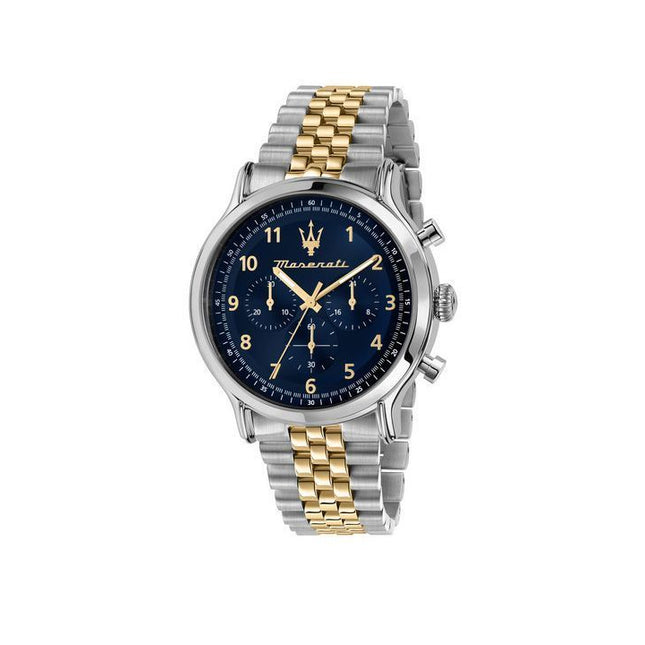 Maserati Epoca Limited Edition Chronograph Two Tone Stainless Steel Blue Dial Quartz R8873618030 100M Men's Watch
