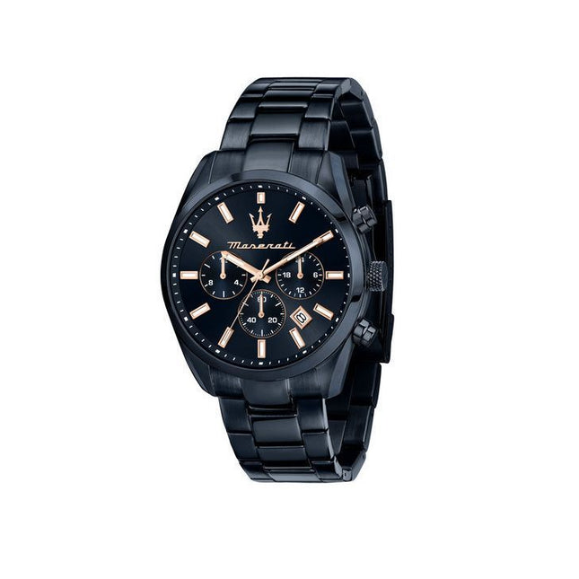 Maserati Attrazione Chronograph Stainless Steel Navy Blue Multifunction Dial Quartz R8873626003 Men's Watch