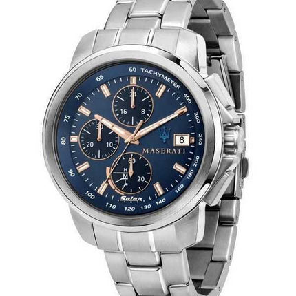 Maserati Successo Chronograph Blue Dial Stainless Steel Solar R8873645004 Men's Watch