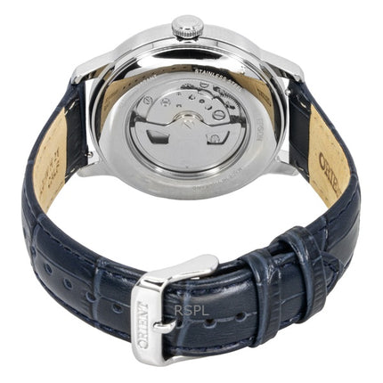 Orient Classic Sun and Moon Leather Strap Navy Blue Dial Automatic RA-AK0806L Men's Watch