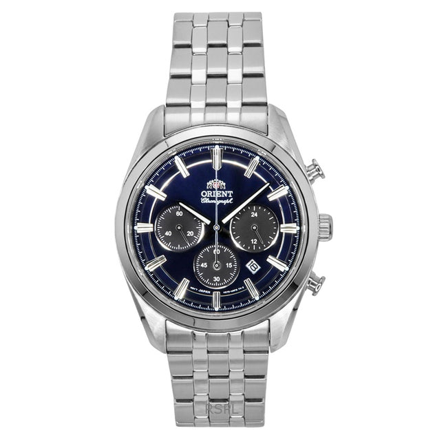 Orient Contemporary Chronograph Stainless Steel Navy Blue Dial Quartz RA-TX0303L Men's Watch