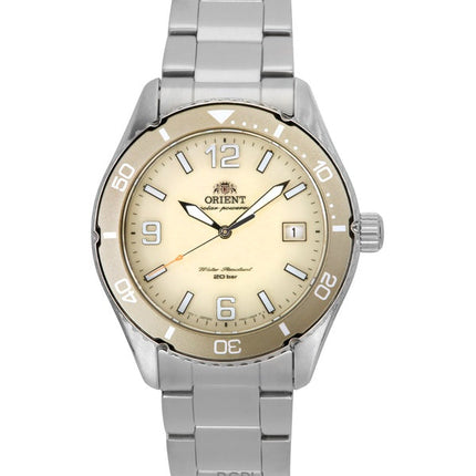 Orient Mako III Stainless Steel Ivory Dial Solar Diver's RA-WJ0003S 200M Men's Watch