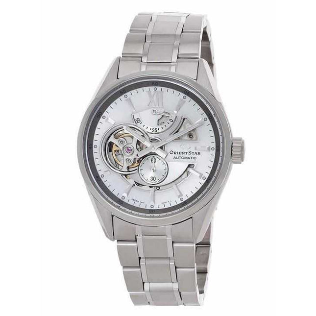 Orient Star Contemporary Stainless Steel Skeleton Silver Dial Automatic RE-AV0125S00B 100M Mens Watch