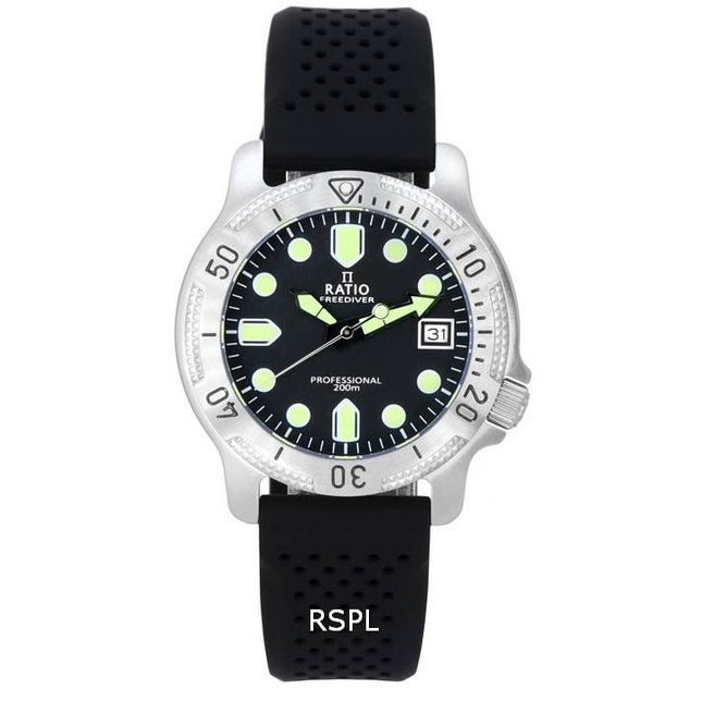 Ratio FreeDiver Professional Sapphire Black Dial Quartz RTF021 200M Men's Watch