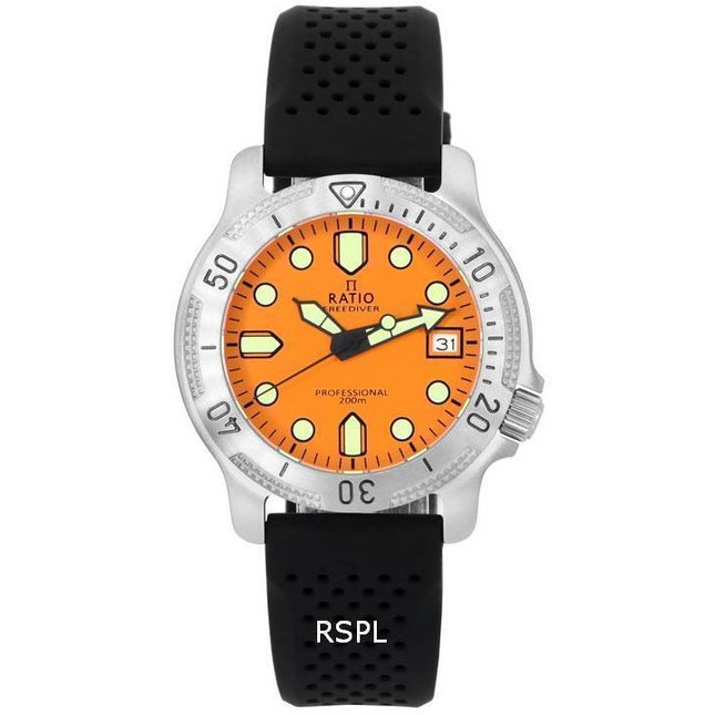 Ratio FreeDiver Professional Sapphire Orange Dial Quartz RTF025 200M Men's Watch