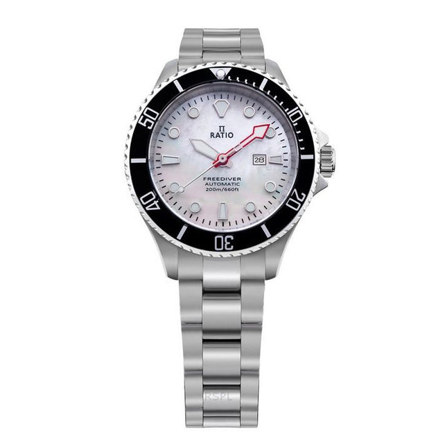 Ratio FreeDiver Sapphire Stainless Steel White Mother Of Pearl Dial Automatic RTFL841 200M Women's Watch