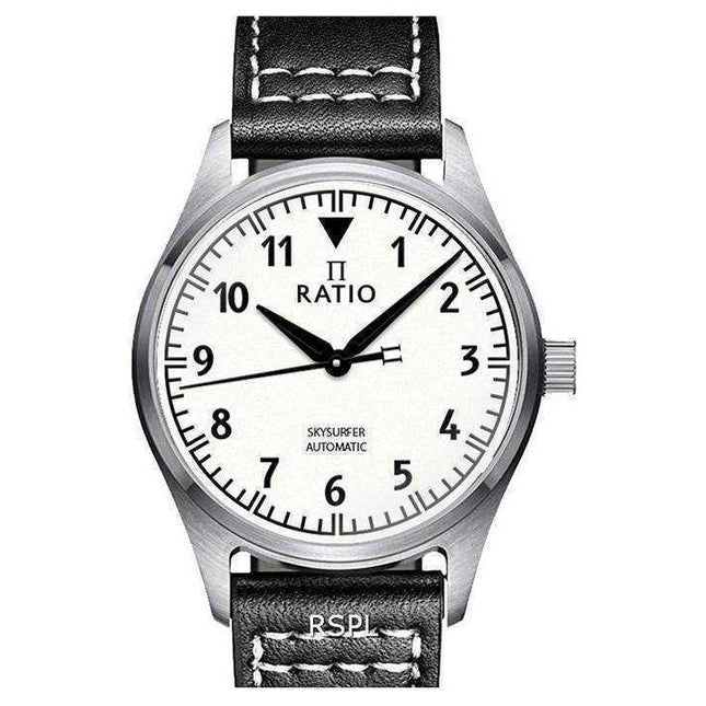 Ratio Skysurfer Pilot Full Luminous Dial Leather Automatic RTS307 200M Mens Watch