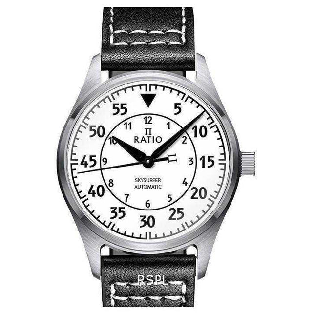 Ratio Skysurfer Pilot Full Luminous Dial Leather Automatic RTS324 200M Mens Watch