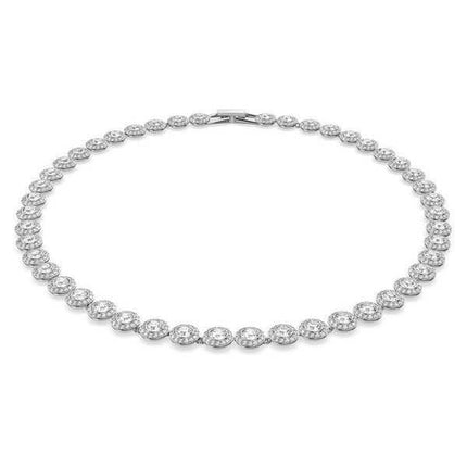 Swarovski Una Angelic Clear Crystals And Rhodium Plated Tennis Necklace 5117703 For Women