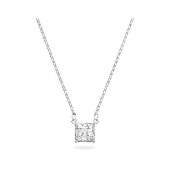 Swarovski Stilla Attract Rhodium Plated And Zirconia Necklace 5510696 For Women