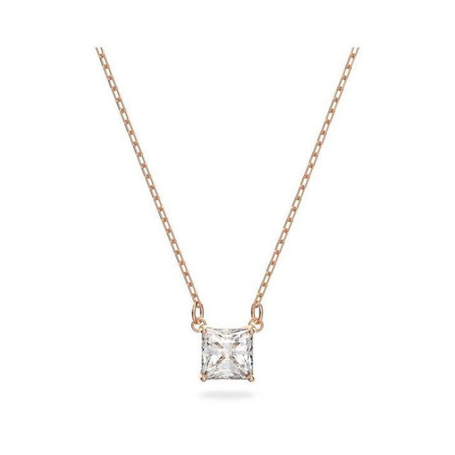 Swarovski Stilla Attract Clear Crystals And Rose Gold Tone Necklace 5510698 For Women