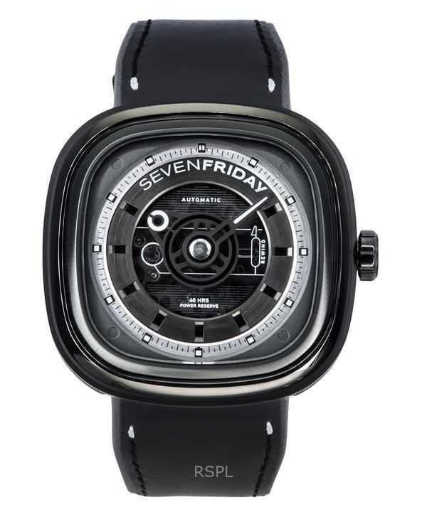 Sevenfriday T-Series NFC Enabled Leather Strap Black Skeleton Dial Aut