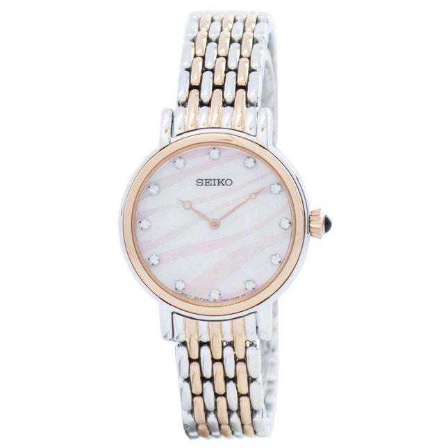 Seiko Quartz Swarovski Crystals SFQ806 SFQ806P1 SFQ806P Women's Watch