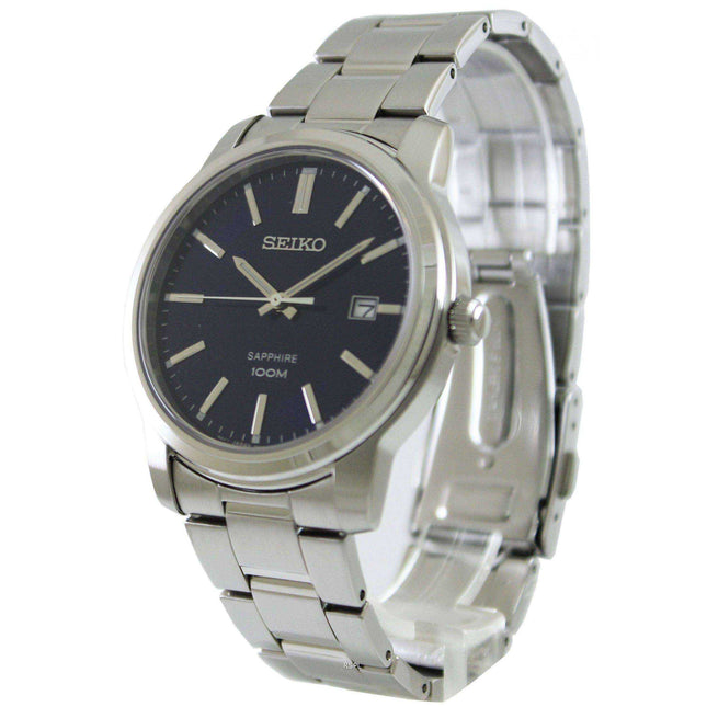 Seiko Quartz Sapphire Blue Dial SGEH03P1 SGEH03P Mens Watch