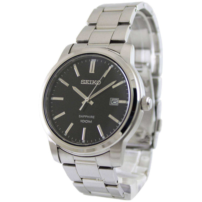 Seiko Quartz Sapphire Black Dial SGEH05P1 SGEH05P Mens Watch