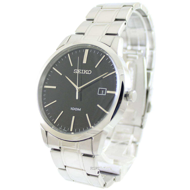 Seiko Quartz Black Dial SGEH09P1 SGEH09P Mens Watch