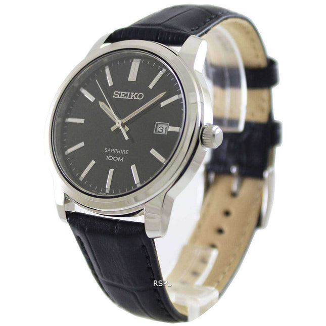 Seiko Quartz Sapphire Black Dial SGEH19P1 SGEH19P Mens Watch