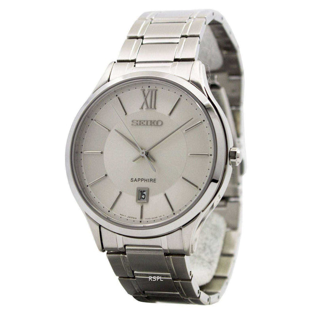 Seiko Quartz Sapphire Glass Silver Dial SGEH51P1 SGEH51P Mens Watch