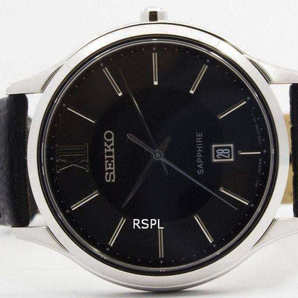 Seiko Quartz Sapphire Glass Black Dial SGEH53P2 Mens Watch