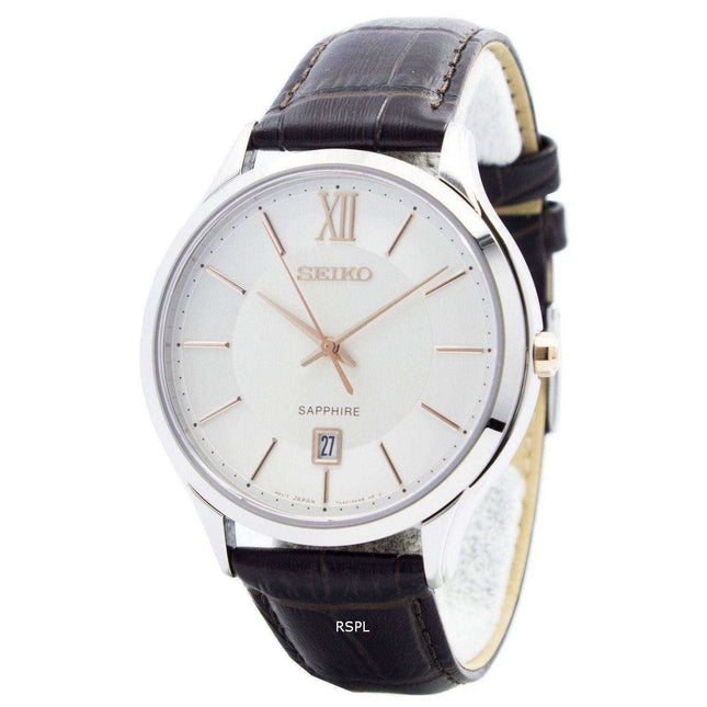Seiko Quartz Sapphire Glass Silver Dial SGEH55P1 SGEH55P Mens Watch