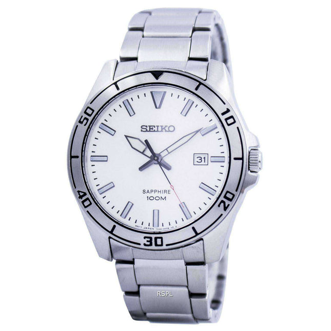 Seiko Quartz Sapphire Glass White Dial SGEH59 SGEH59P1 SGEH59P Men's Watch