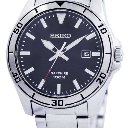 Seiko Quartz Sapphire Glass Black Dial SGEH63 SGEH63P1 SGEH63P Men's Watch