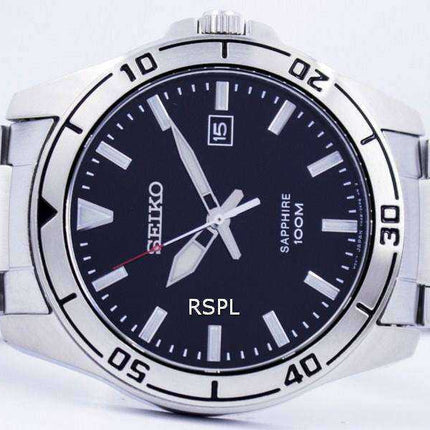 Seiko Quartz Sapphire Glass Black Dial SGEH63 SGEH63P1 SGEH63P Men's Watch