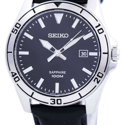 Seiko Quartz Sapphire Glass Black Dial SGEH65 SGEH65P1 SGEH65P Men's Watch