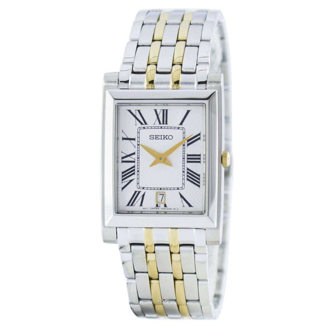 Seiko Stylish Rectangular Quartz Analog SKP359 SKP359P1 SKP359P Men's Watch