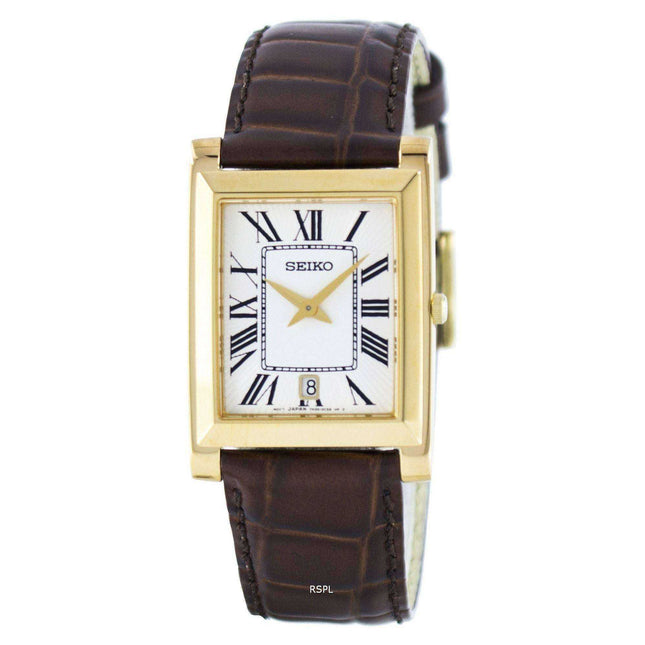Seiko Stylish Rectangular Quartz Analog SKP362 SKP362P1 SKP362P Men's Watch