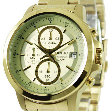 Seiko Chronograph Quartz Gold Tone Dial SKS450P1 SKS450P SKS450 Mens Watch