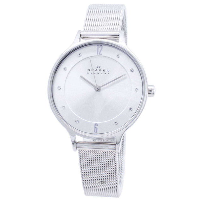Skagen Anita Silver Dial Swarovski Crystal Mesh Bracelet SKW2149 Womens Watch