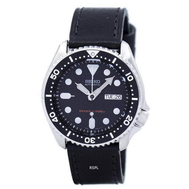 Seiko Automatic Diver's 200M Ratio Black Leather SKX007K1-LS8 Men's Watch