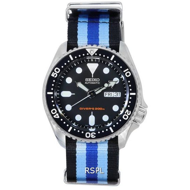 Seiko Black Dial Automatic Diver's SKX007K1-var-NATO20 200M Men's Watch