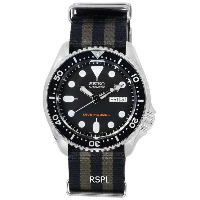 Seiko Black Dial Automatic Diver's SKX007K1-var-NATO21 200M Men's Watch