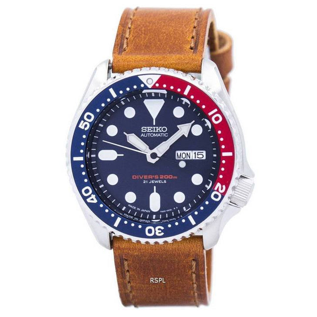 Seiko Automatic Diver's Ratio Brown Leather SKX009J1-LS9 200M Men's Watch