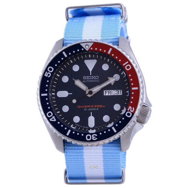 Seiko Automatic Divers Polyester Japan Made SKX009J1-var-NATO24 200M Mens Watch