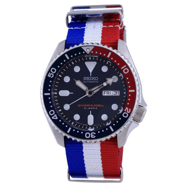 Seiko Automatic Divers Polyester Japan Made SKX009J1-var-NATO25 200M Mens Watch