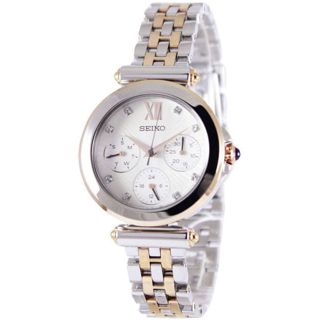 Seiko Multi-Function Two Tone Crystals SKY700P1 SKY700P Women's Watch