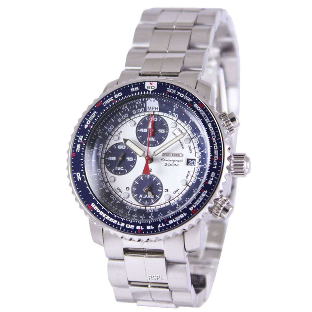 Seiko Flight Alarm Chronograph Pilot's SNA413P1 SNA413P SNA413 Mens Watch