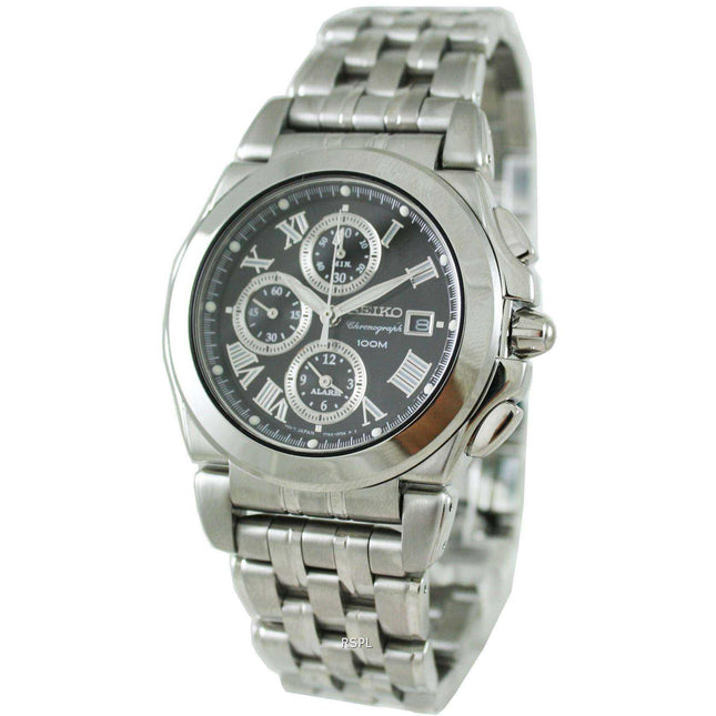 Seiko Alarm Chronograph SNA525P1 SNA525P SNA525 Mens Watch