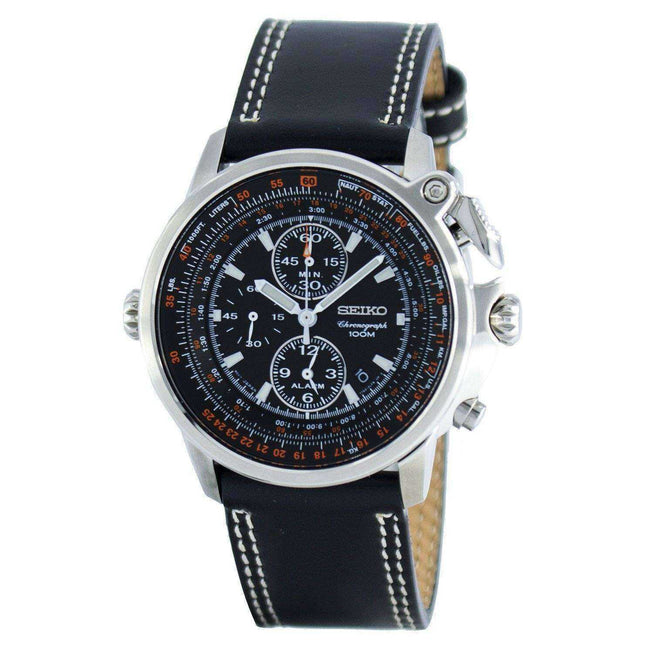 Seiko Pilot Chronograph Quartz Alarm SNAB73 SNAB73P1 SNAB73P Men's Watch