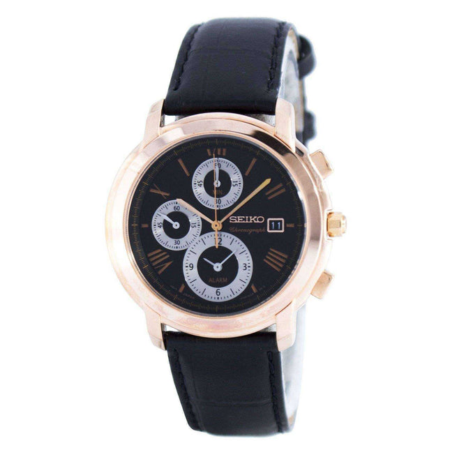 Seiko Chronograph Quartz Alarm SNAB80 SNAB80P1 SNAB80P Men's Watch