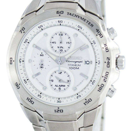 Seiko Titanium Chronograph Quartz Alarm Tachymeter SNAB87 SNAB87P1 SNAB87P Men's Watch