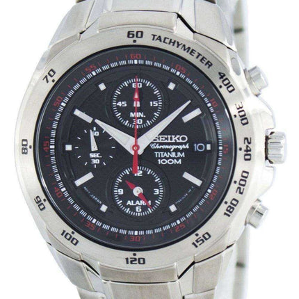 Seiko Titanium Chronograph Quartz Alarm Tachymeter SNAB89 SNAB89P1 SNAB89P Men's Watch
